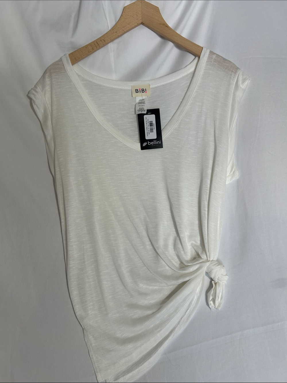 BiBi White Side Knot Tank Top